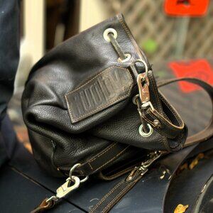 Vintage 90s Rugby M0851 Grained Leather Bucket Backpack Satchel